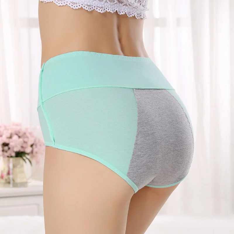H Light Green Женские трусики для менструального периода, физиологические штаны для женщин, хлопок, герметичное сексуальное нижнее белье, дышащие Бесшовные трусы для девочек - Цвет: H Light Green