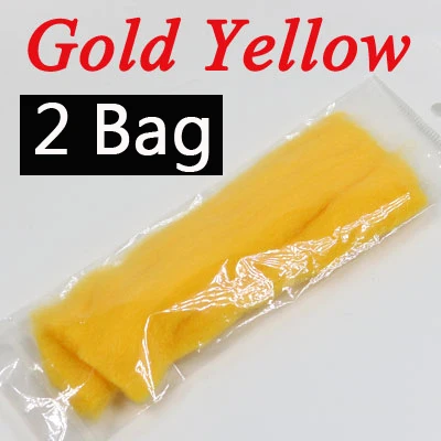 2 Bags Gold Yellow 2 упаковки несколько цветов яйцо свечение ошибка Пряжа Волокно приманка Парашютная форель и стальная голова мухоловка материал - Цвет: 2 Bags Gold Yellow