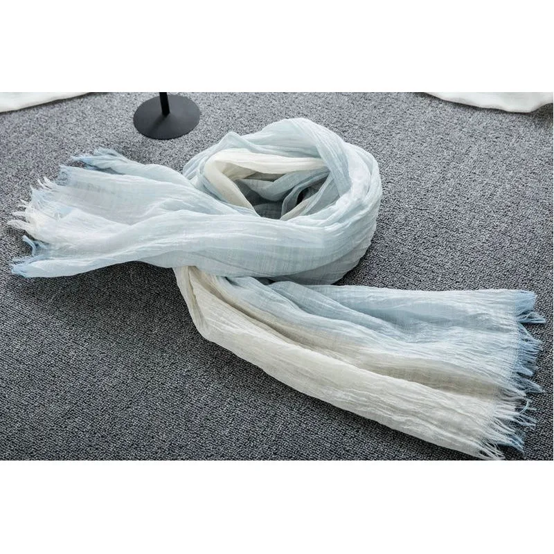 Мягкий винтажный шарф женский из смеси хлопка "Шаль кашеколь весеннего градиента" женские шарфы пашмина YG574.