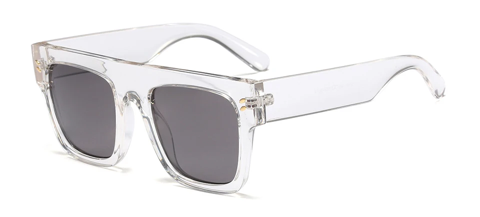 transparent frame Peekaboo ретро большие солнцезащитные очки для мужчин черный леопард Топ плоские квадратные солнцезащитные очки для женщин модные аксессуары - Цвет линз: transparent frame
