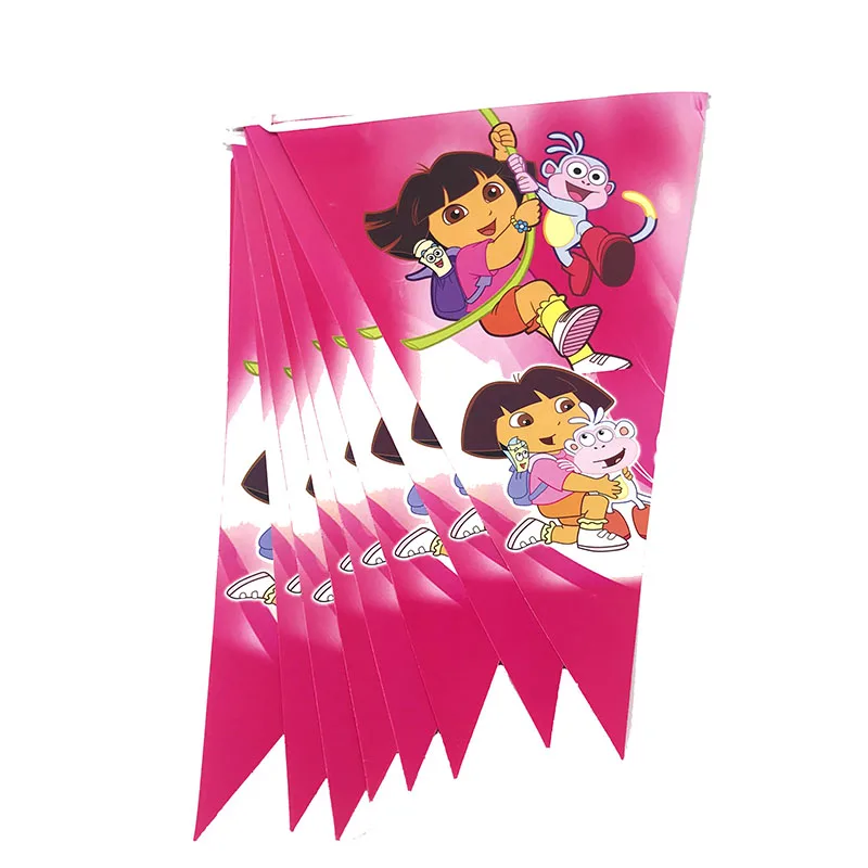 10 шт./упак. Dora the Explorer theme праздничные баннеры paper Flag тематические товары для дня