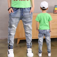 spring autumn 2019 new childrens clothing boys jeans big virgin casual kids pants long pants fashion feet trousers