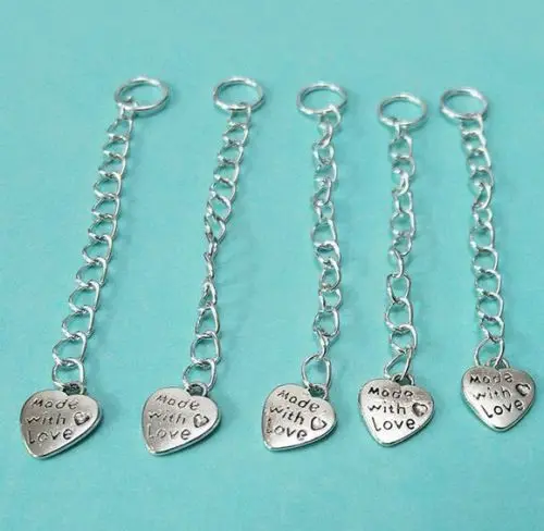 100pcs extension chains tassel Heart Charms necklace connector clasps NEW 50*13mm | Украшения и аксессуары