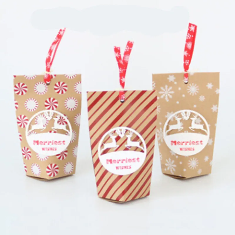 Горячие DIY Рождественские сувениры Merry Go круглая коробка конфет печенья с лентой
