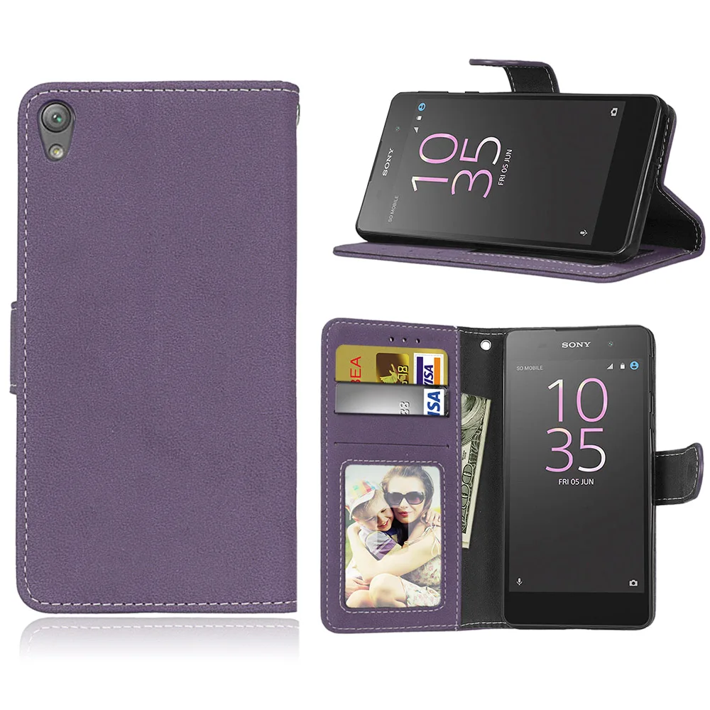 Ретро матовый чехол для телефона Fundas Coque sony Xperia E5 E 5 LTE F3311 F3313 откидные чехлы-книжки