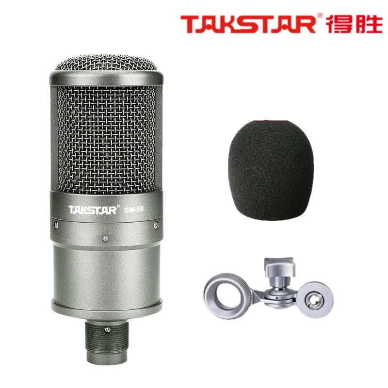 Конденсаторный микрофон Takstar для компьютера запись песни со звуковой картой без