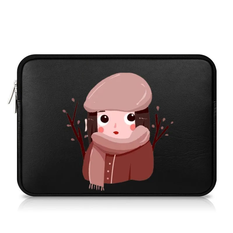 Black Изготовленный На Заказ Модный чехол для ноутбука для милой девочки PU для Macbook Pro Air retina 1" 13 14 15 дюймов водонепроницаемая сумка для ноутбука - Цвет: Black