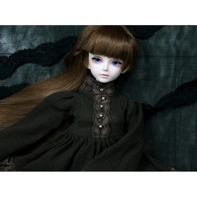 Аксессуары для кукол 1/3 1/4 BJD Одежда коричневый хлопок Платье в западном стиле