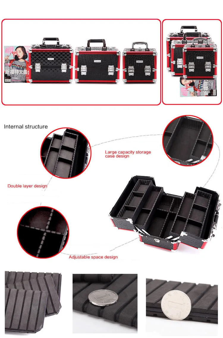 Корейские модные Многослойные косметичка леди Красота макияж Toolbox большой Ёмкость Портативный организатор ювелирные изделия