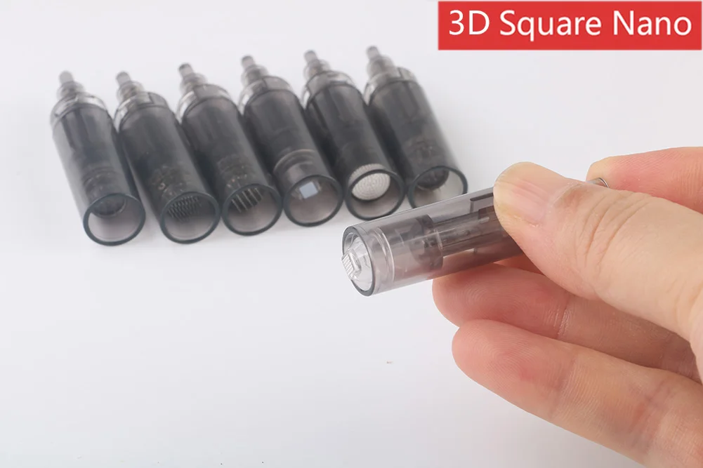 3D Square Nano 100 шт Электрический автоматический нано микроиглы для Dr pen ULTIMA-A7 картридж для татуировки вращающиеся иглы для головы принадлежности для макияжа кожи - Габаритные размеры: 3D Square Nano