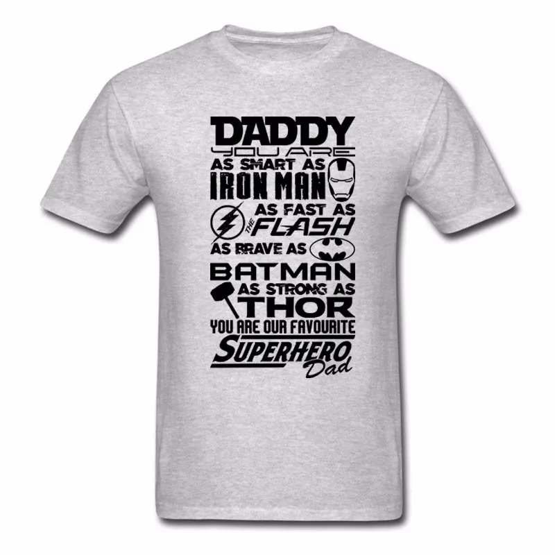 Футболка с принтом Железного человека Тора Бэтмена Супермена отца|Мужские