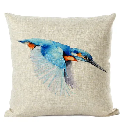 Kingfisher, акварельная иллюстрация, наволочка для подушки с лесными птицами, Офисная наволочка для подушки, украшение для дома, автомобиля, наволочка - Цвет: 05