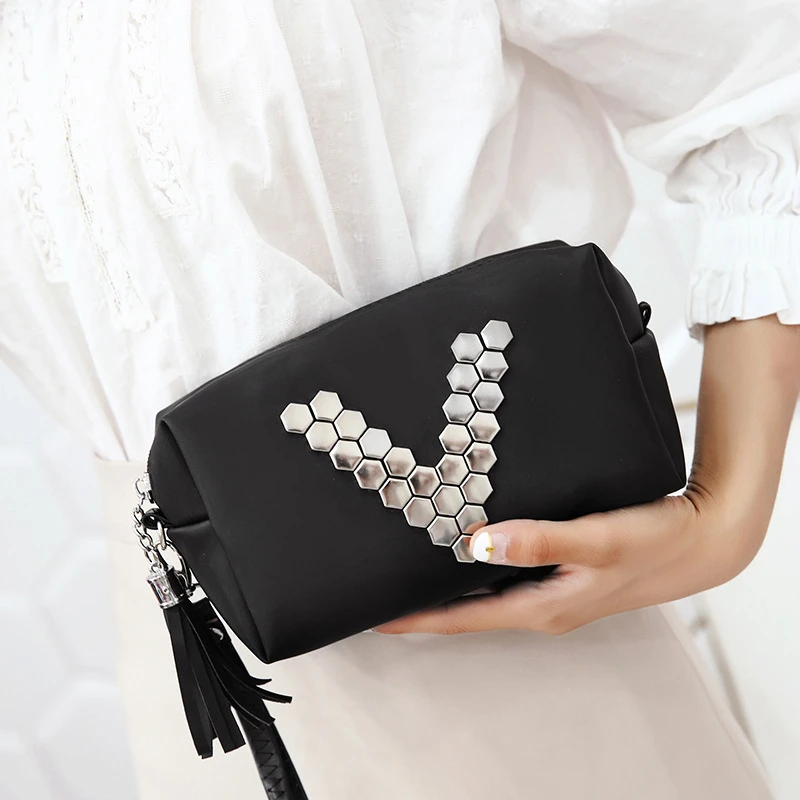 Модная косметичка с буквой V Женская дорожный кейс для косметики на молнии