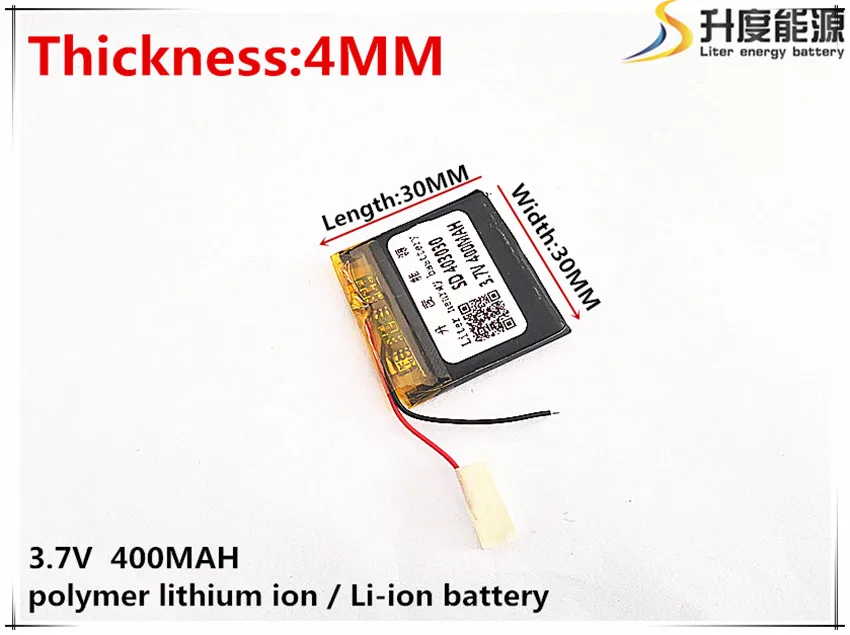 

Литий-полимерные аккумуляторные батареи 3,7 в, 400 мАч, 403030, литий-полимерные, литий-ионные аккумуляторные батареи для Mp3 MP4 MP5 GPS mobile bluetooth