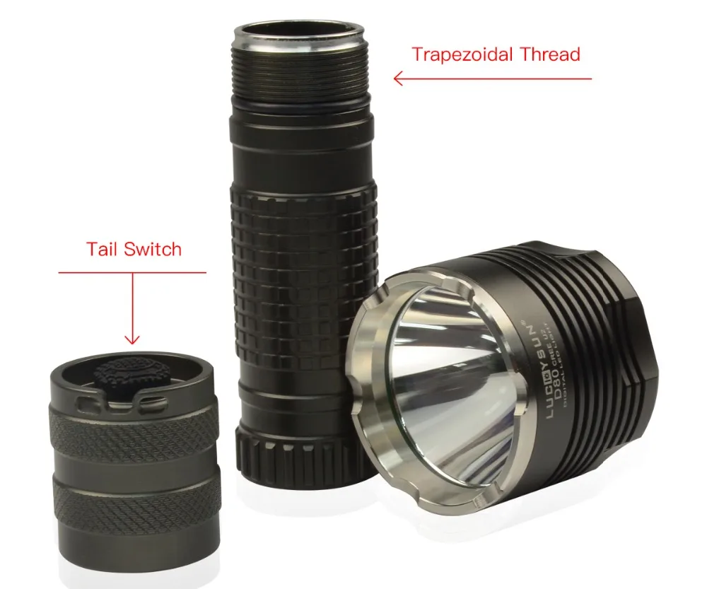 Luckysun D80 Cree XML тактический фонарик светильник светодиодный Рождество лампы