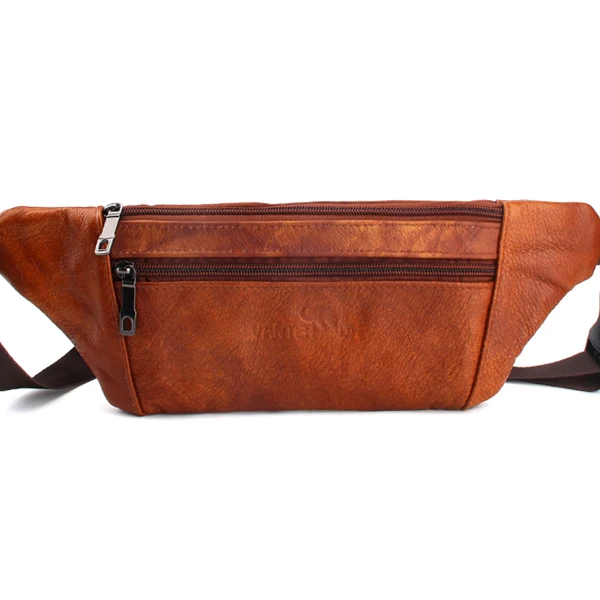 2101light brown VANTER быка, коровы, кожа, Мужская поясная сумка, Новая повседневная маленькая поясная сумка, Мужская поясная сумка для сотового телефона и кредитных карт, дорожная нагрудная сумка - Цвет: 2101light brown