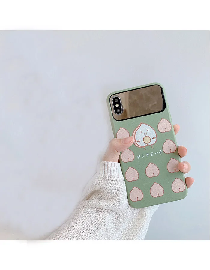GlamPhoneCase зеркальный чехол для телефона авокадо персик iPhone X XS Max XR Мягкий