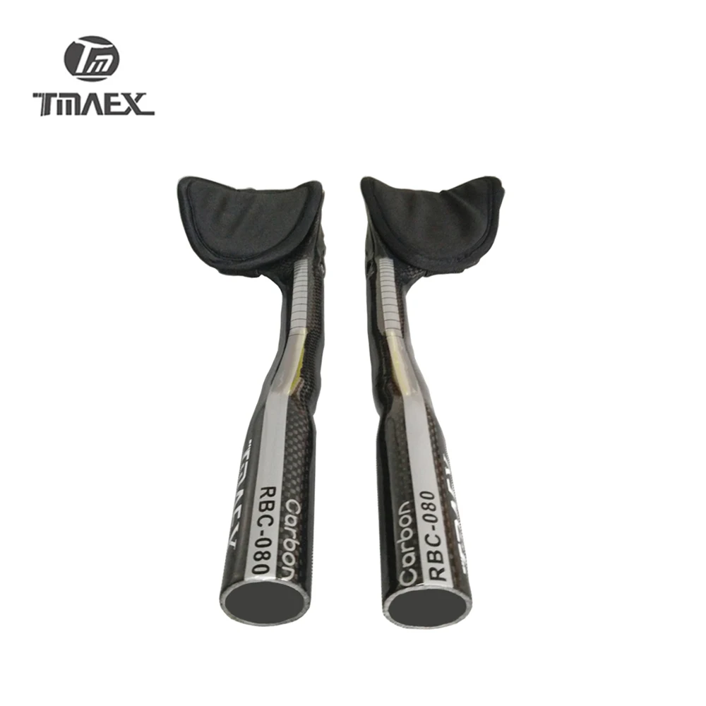 Фото Руль TMAEX-080 3K Silver, с карбоновыми наконечниками, для шоссейного велосипеда, вспомогательный, подлокотник, длина 340 мм №4