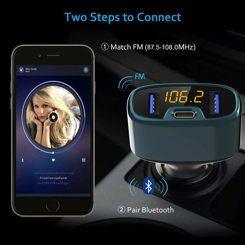 FM передатчик Bluetooth автомобильный комплект модулятор музыкальный плеер 18 Вт