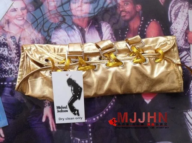 Редкий MJ Майкл Джексон черно-белые вокальные концертные золотые нарукавники перчатки в стиле панк Вечерние перчатки без пальцев для празднования