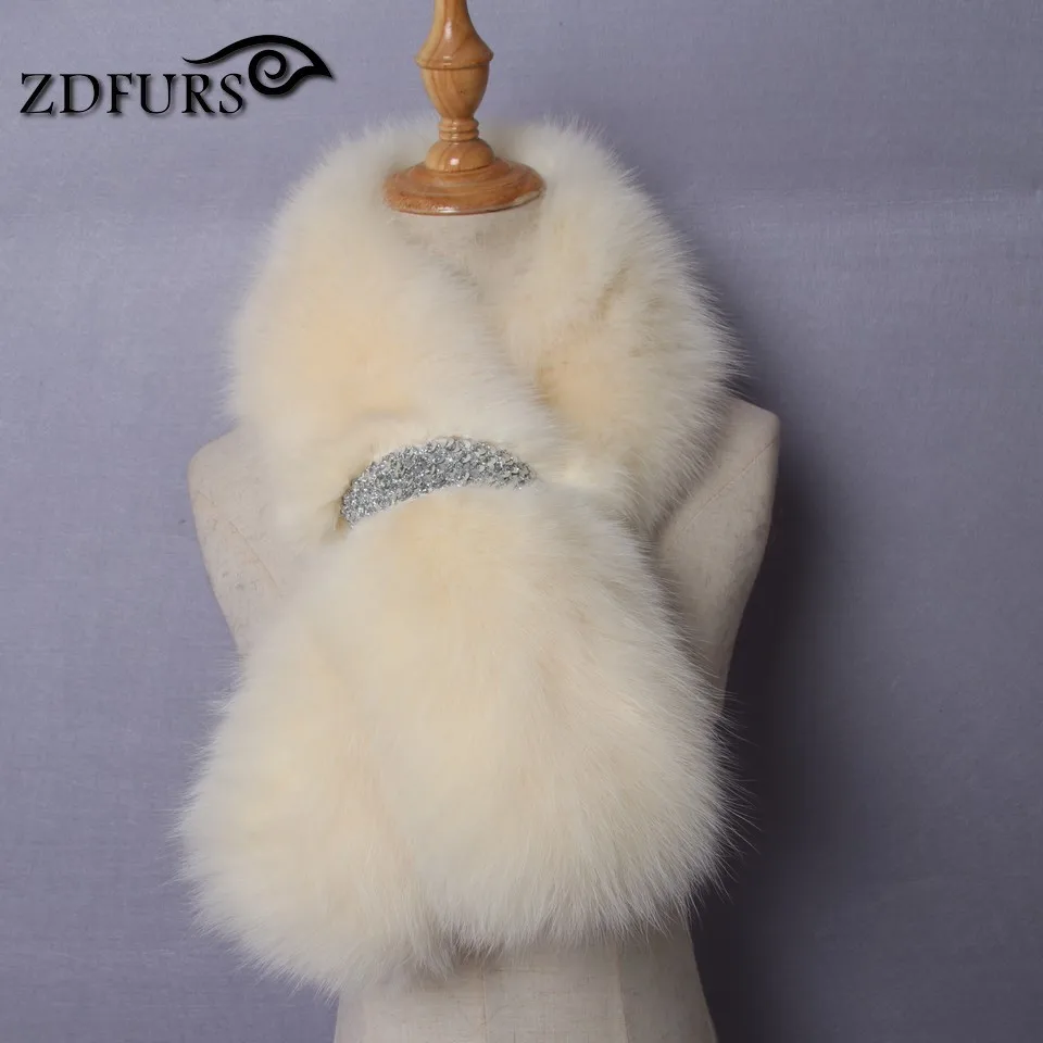 ZDFURS* Зимний натуральный Лисий мех шаль модный воротник длинный меховой шарф женский лисий мех кольцо украшение пальто меховой воротник