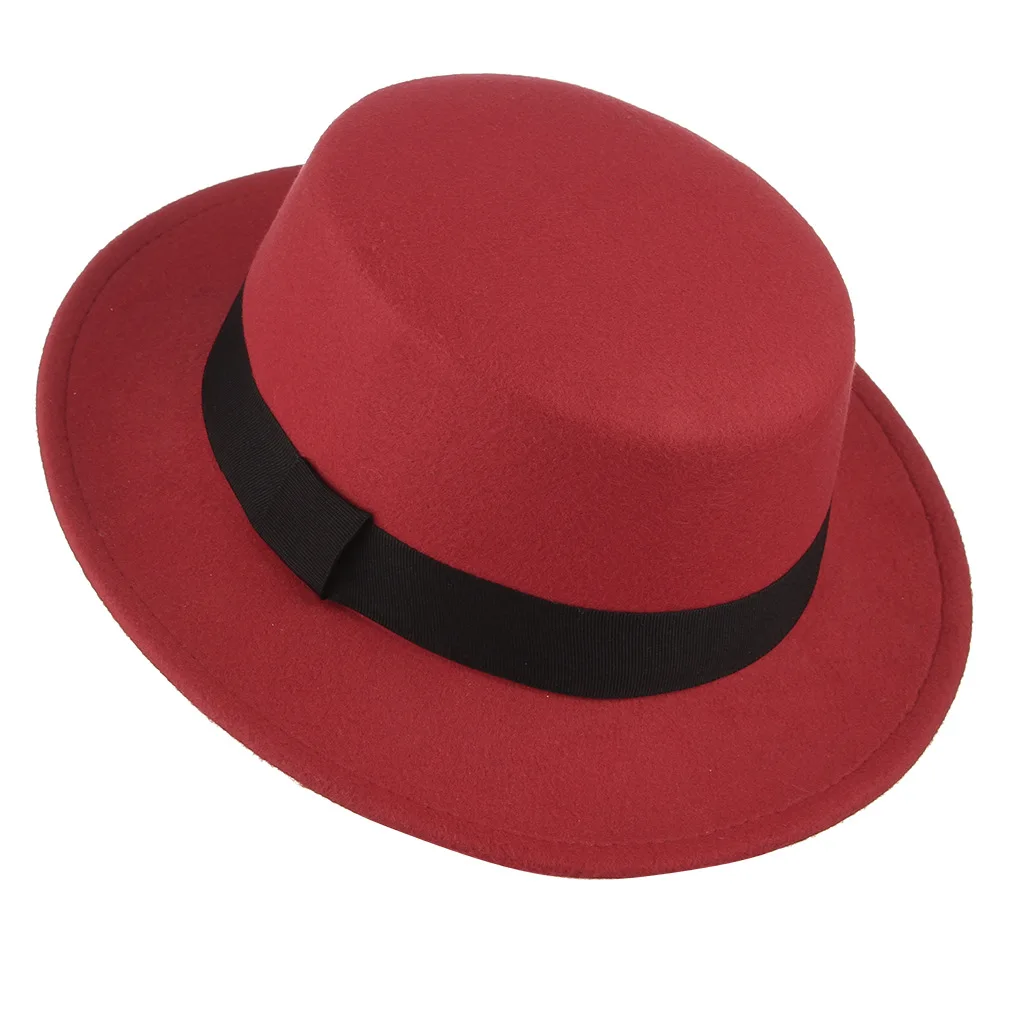 Fedora шляпы для женщин Имитация шерстяные мягкие шляпы Панама фетровая шляпа зимние мужские черные красные джазовые шляпы Trilby Chapeau Femme Повседневные шапки