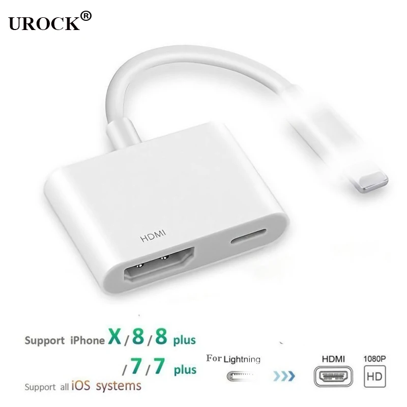 8 Pin интерфейс к цифровой AV HDMI адаптер Кабельный разъем USB до 1080 P 4 HD для iPhone X 8/7/6/iPad