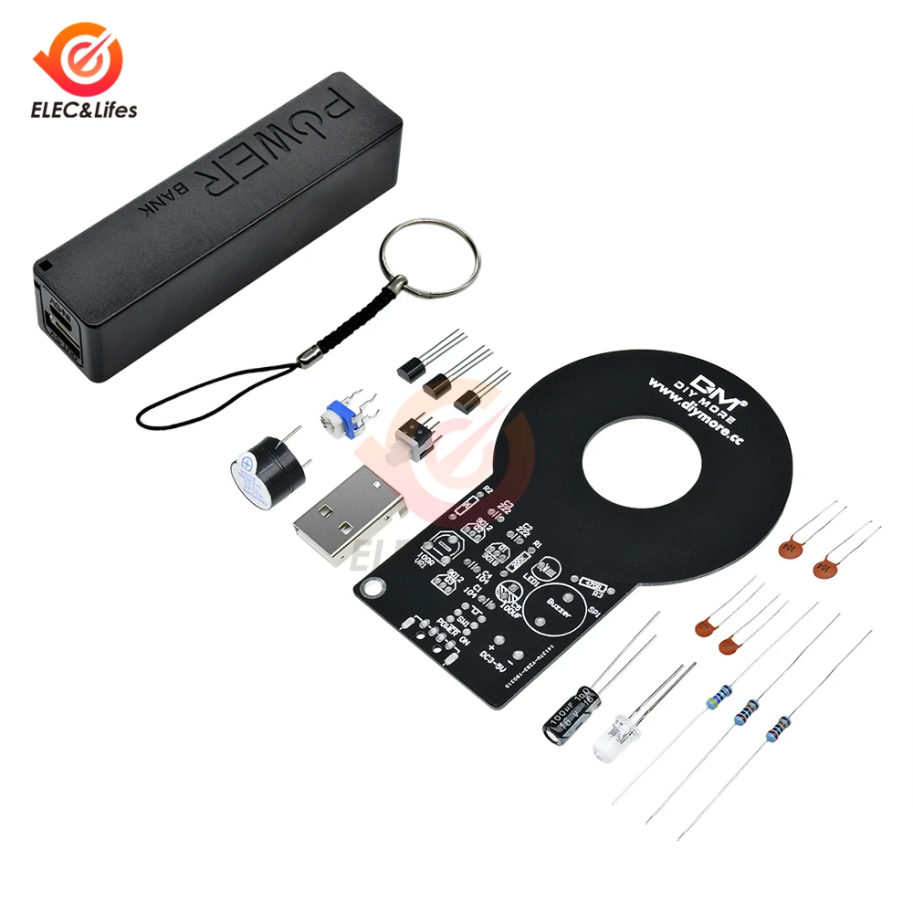 Металлоискатель электронный DIY Kit 18650 USB Мощность банк Зарядное устройство коробка DC 3 V-5 V 60 мм Бесконтактный Сенсор борту модуль детектор металла