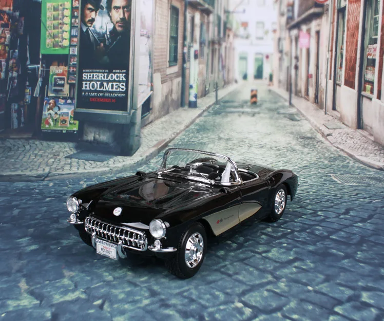 Моделирование 1:18 1957 Chevrolet Corvette металлический сплав модель автомобиля, коллекция и подарок капот классическая модель автомобиля украшения
