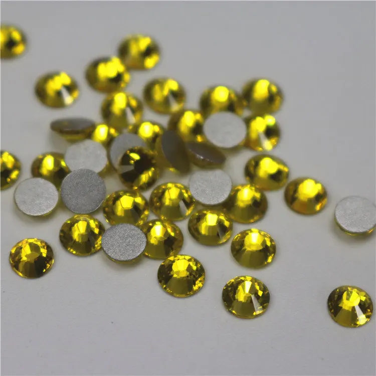 1440 шт./лот цитрин стразы с плоской задней стороной для ногтевого дизайна 3D
