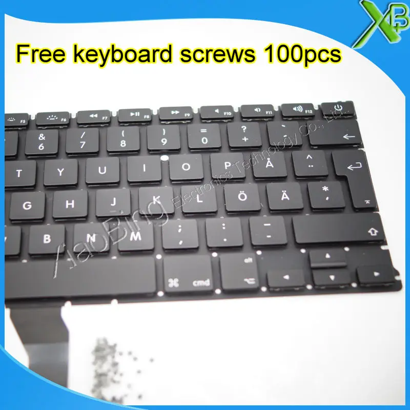 5 шт. --- новая шведская клавиатура SE + 100 винтов клавиатуры для MacBook Air 13 3 &quotA1369 A1466