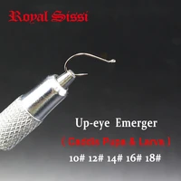 new 3sizes assorted 30pcs fly tying up eye caddis pupa larva hook 1012141618 super fine wire nymph hook for emerger flies
