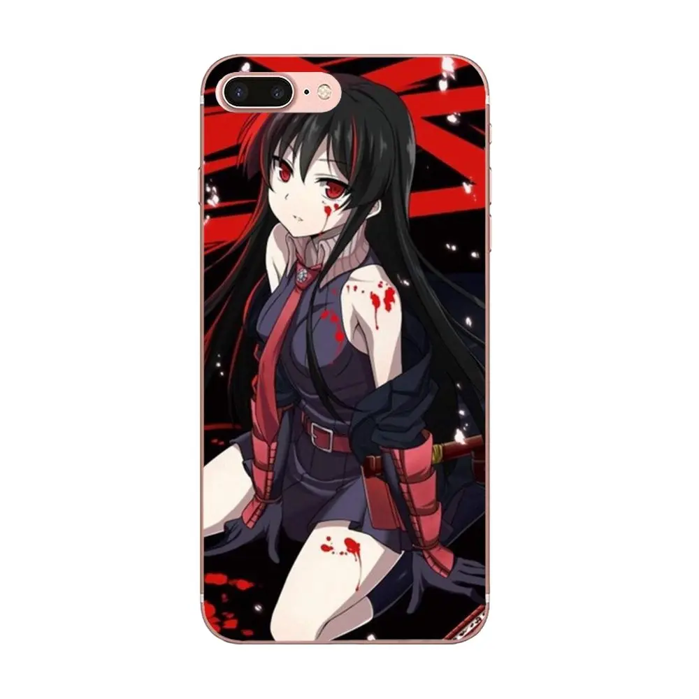 Мягкие сумки для сотовых телефонов Akame Ga Kill с аниме принтом Apple iPhone 4 4S 5 5C 5S SE 6 6S 7 8