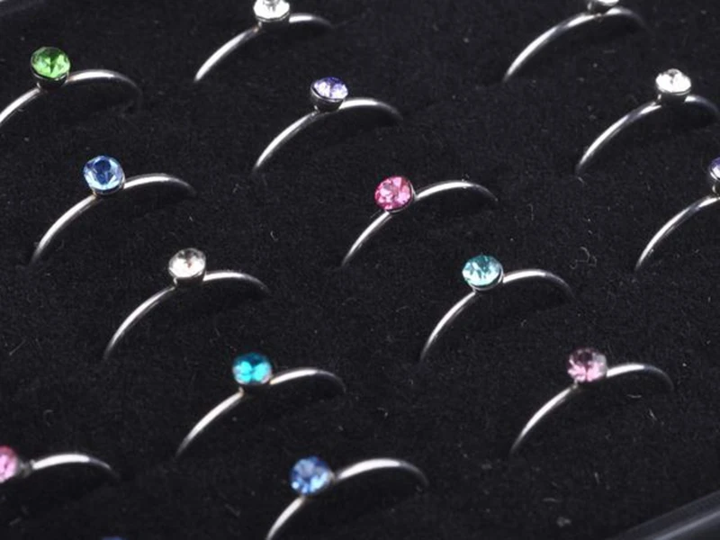 40 шт. сексуальное пирсинг кольцо для носа из нержавеющей стали шпильки цветные