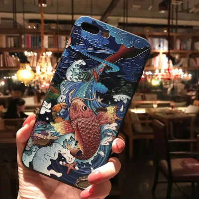 3D Винтажный чехол для iphone 7X6 8plus с изображением облаков лисы ручная роспись