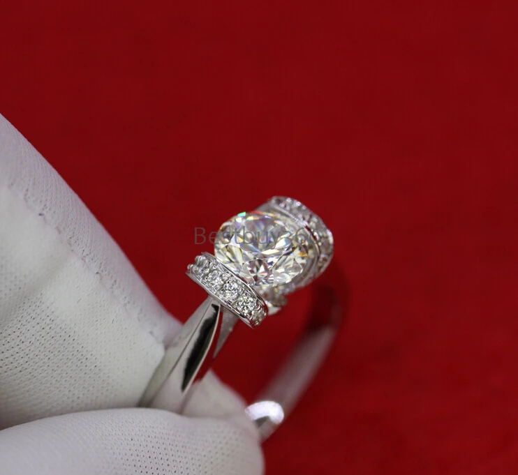 Pure Silver 1 Carat 925 Sona Mariage S925 Ring Nupcial De Mariee Casamento Boda Diamante Anel Aneis Anillo Anneau (JSA) | Украшения и