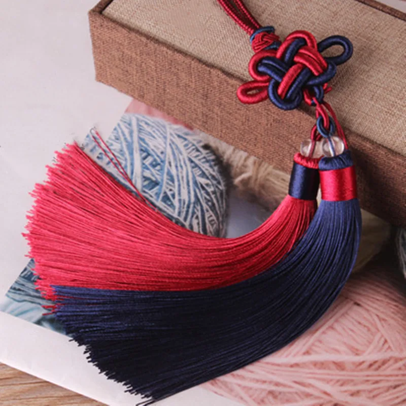 Navy blue-Wine red Смешанные цвета китайские узлы льда шелковые кисточки для DIY ювелирных изделий занавеска для дома Швейные аксессуары Автомобильный ключ сумка Подвеска для изготовления кисточкой - Цвет: Navy blue-Wine red