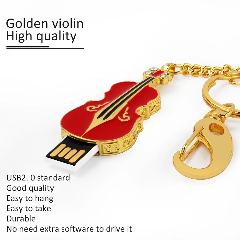 Высококачественный USB флеш накопитель 2018 в виде скрипки металлический компьютер