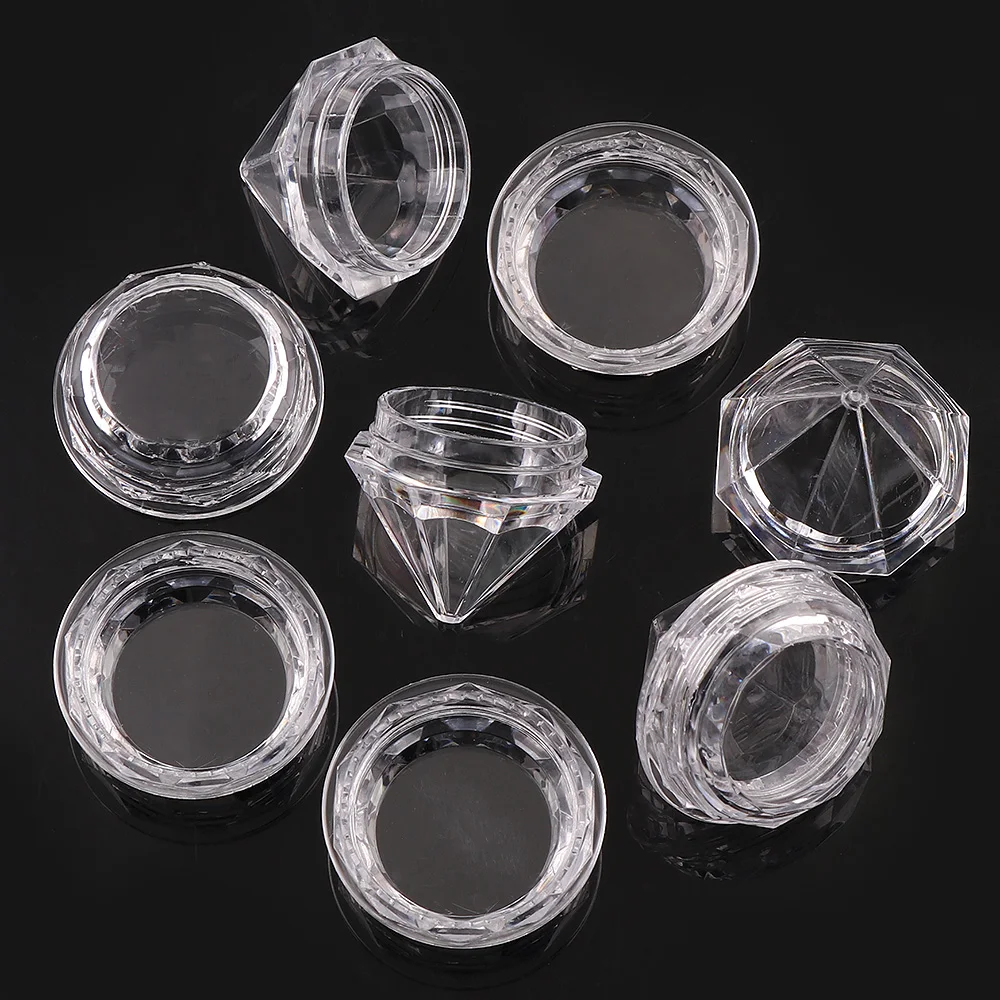 

10Pcs Empty Diamond Shape Transparent Storage Box Nail Art Rhinestone Tools Jewelry Beads Display Storage Box Refillable Bottles