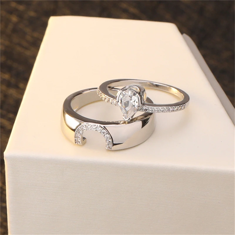 Женское кольцо с кристаллами ROMAD Винтажное каплями воды для помолвки R5 |