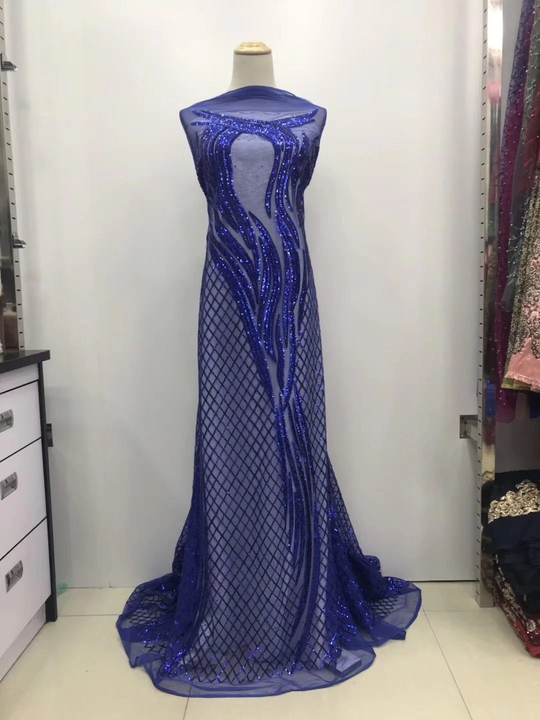 Новая нигерийская сетчатая кружевная ткань с вышивкой и блестками свадебные