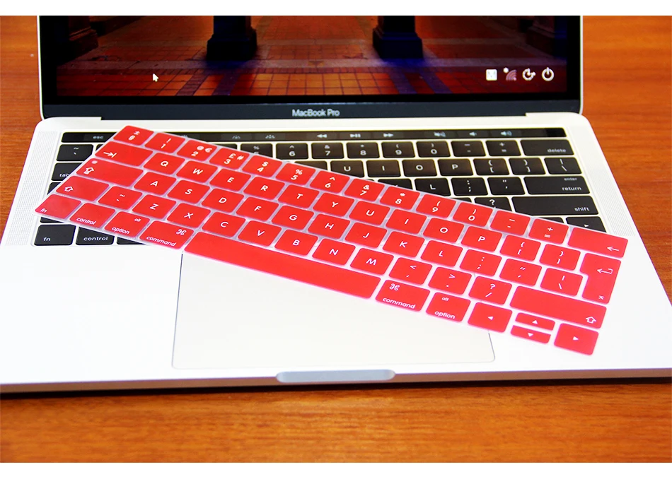 Силиконовый чехол для клавиатуры Mac Book Pro retina 1" 15" с сенсорным ID и сенсорной панелью раскладка ЕС английский градиент цвета кожи