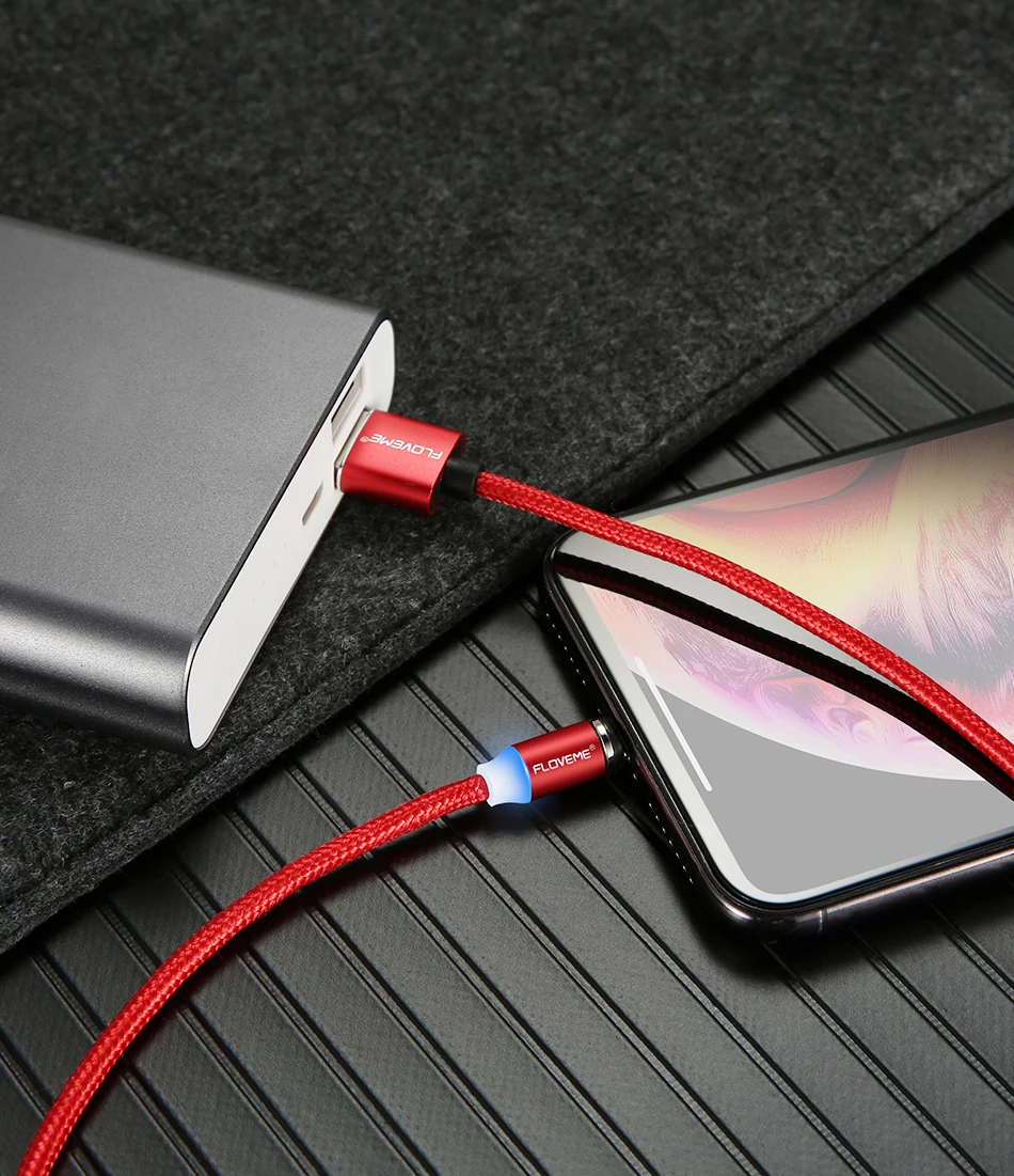 Магнитный кабель FLOVEME для Apple iPhone XR X XS MAS 7 8 6 Plus USB кабель для магнитных телефонных кабелей Магнитный зарядный провод
