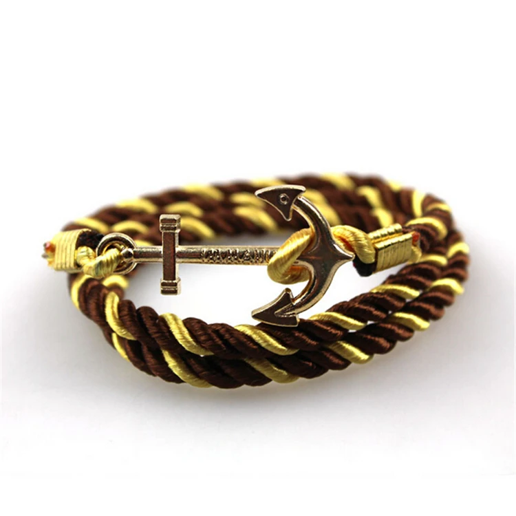2015 New Arrival Fashion Jewelry Braided Rope Anchor Bracelet men For Women Bijoux Pulseras Mujer Pulseiras Best Friend Gift | Украшения и