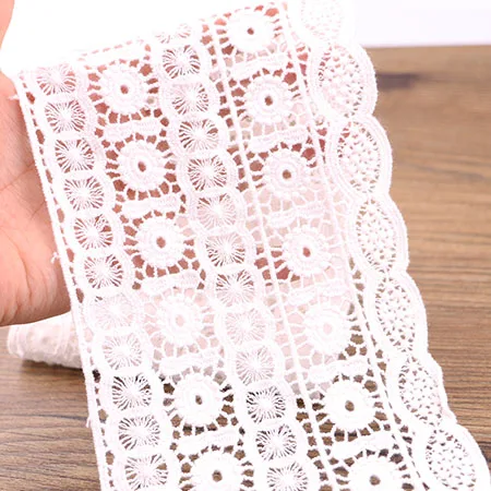 1 yard 11CM 1 ярдов белой красивой хлопковой кружевной ткани с сатиновым шитьем ручной работы DIY Кружева Швейные принадлежности - Цвет: 1 yard 11CM