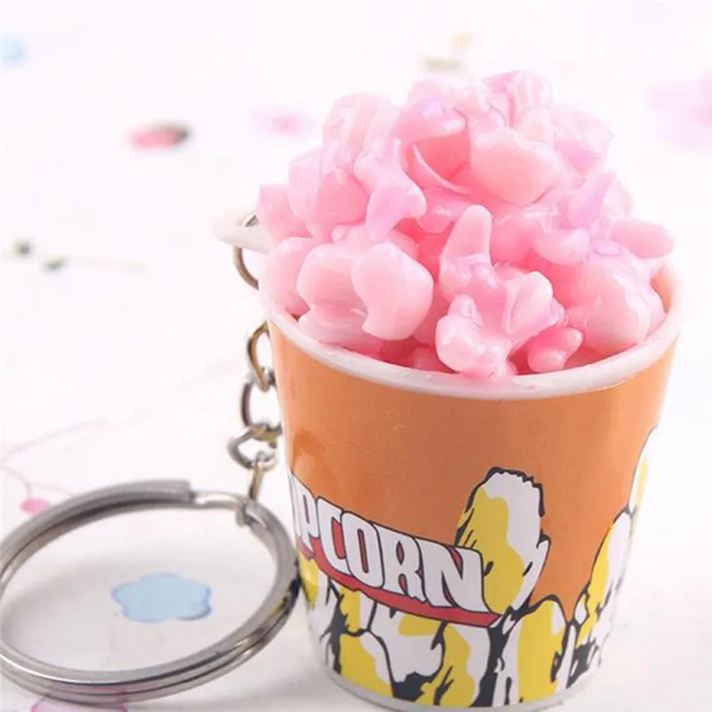 1 шт. брелок из сплава с имитацией пищи попкорна модельный мультяшный