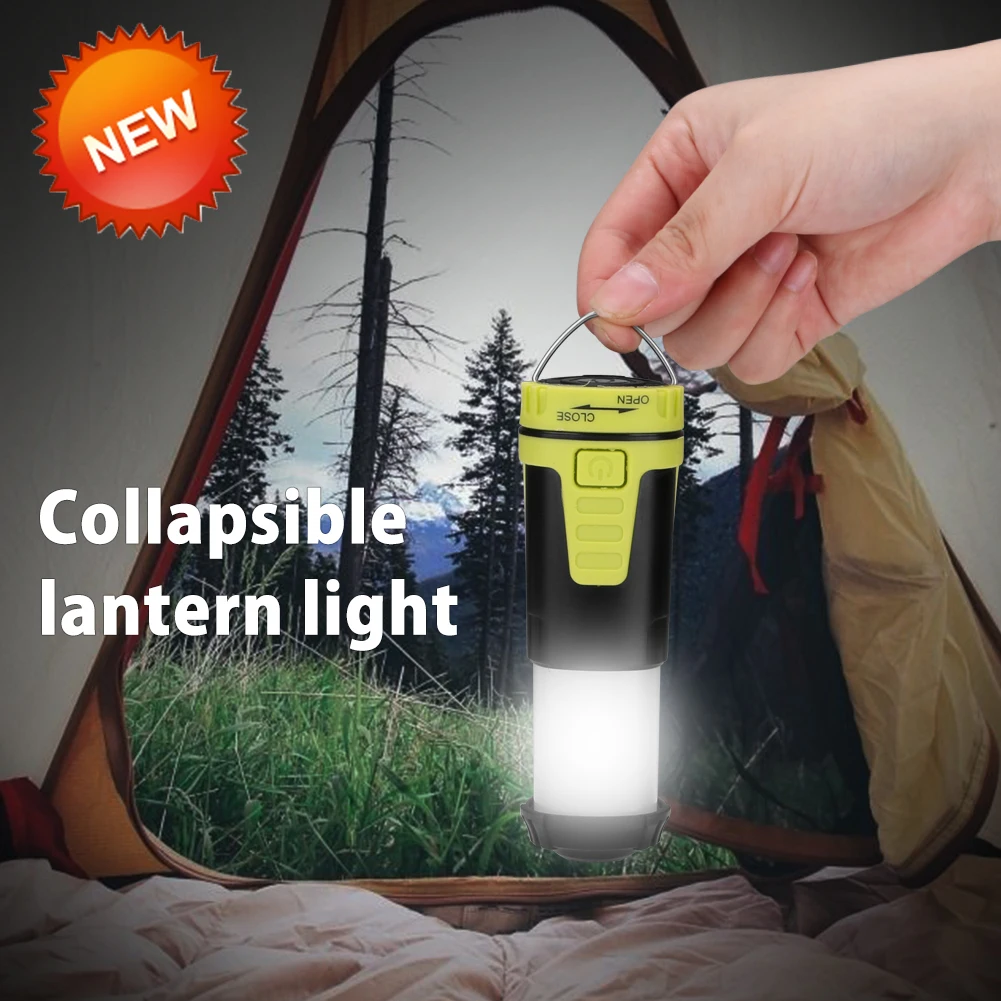 

Sanyi 5 Modes LED Portable Lantern Collapsible Tent Lamp Magnetic Flashlight Waterproof Outdoor Camping Fishing Light Use 3*AAA