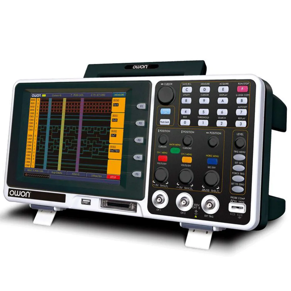 OWON MSO MSO8102T Логический анализатор осциллограф 200 МГц 2GS/s 8 цветов LCD FFT 1 7|logic analyzer