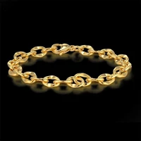 6mm 20cm trendy braclets for women mens stainless steel jewelry gold color link cuban chains wholesale braslet man women 2018
