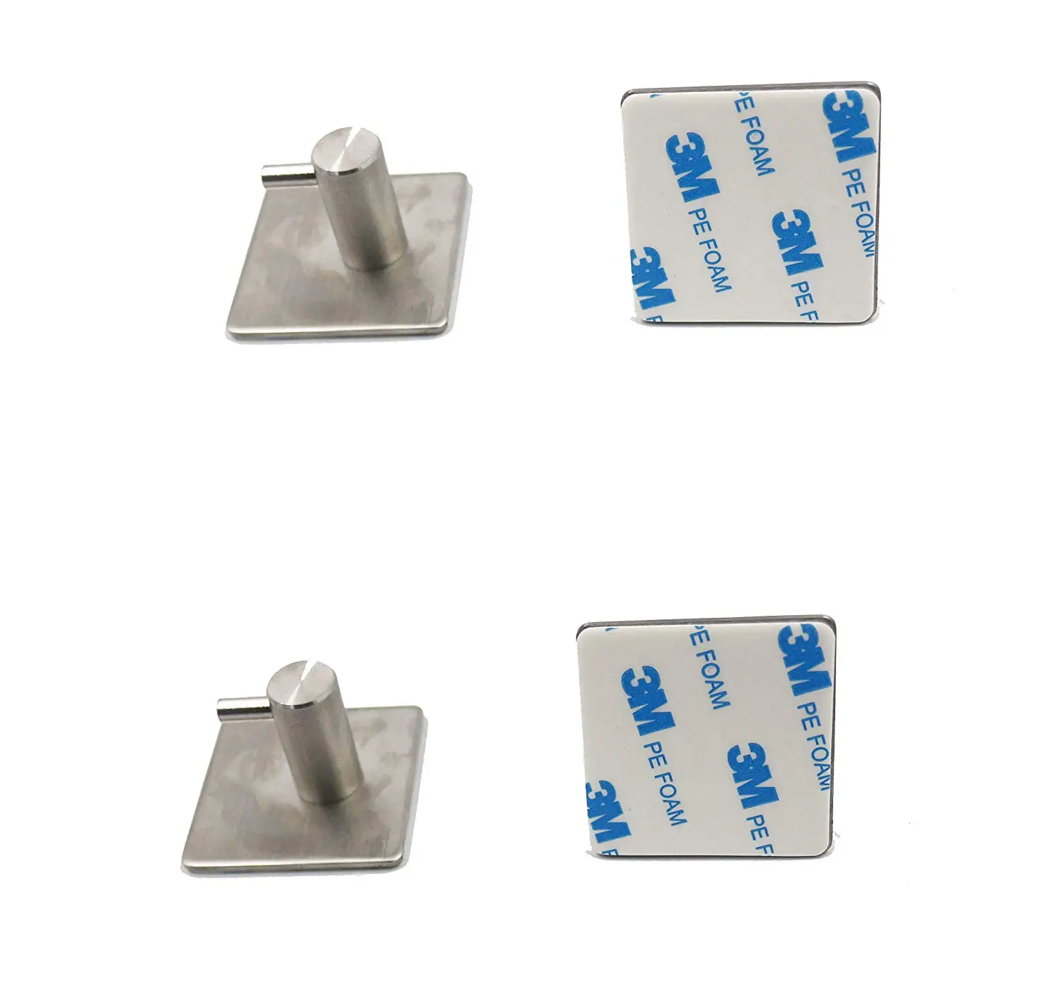 4Pcs Stainless Steel 3M Self Adhesive Hooks Sticky Wall Door Hook Robe Tea Towel Rustproof Rack Clothes Coat Hanger | Дом и сад
